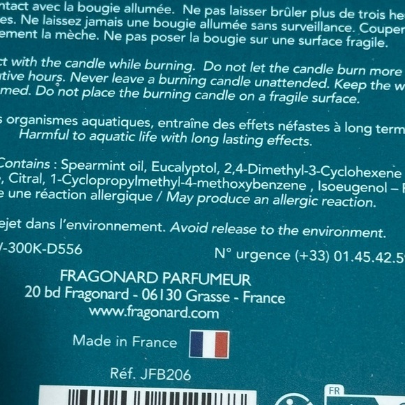 Fragonard Coriandre Lemongrass Candle